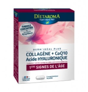 DIETAROMA DERM'IDEAL PLUS Collagène+ Coq10 Acide Hyaluronique | 60 comprimés